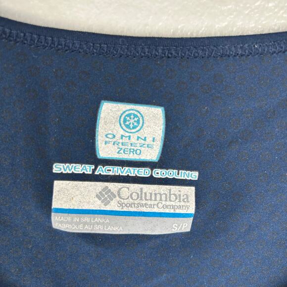 Columbia Womens Omni Freeze Short Sleeve Shirt Size Small Blue Stretch - Picture 3 of 5